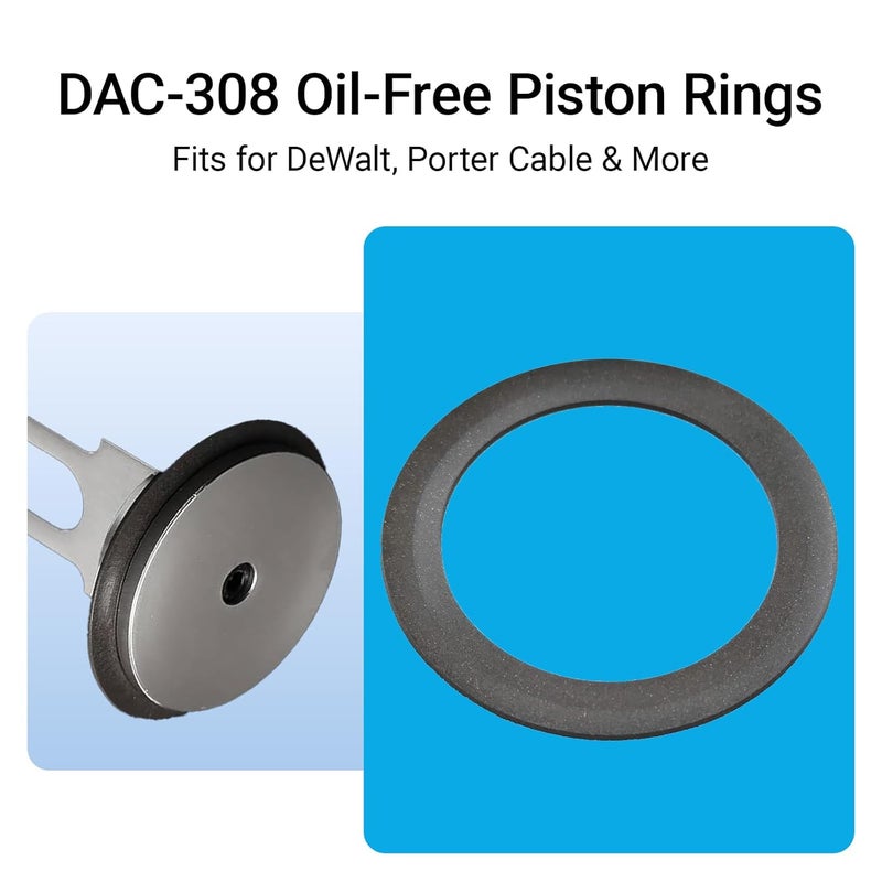 GnDaYoug 4 Pack DAC-308 Piston Rings for Craftsman Air Compressor – Compatible with K-0650, K-0058, KK-4835, KK-5081, A02743 – Oil-Free Replacement Rings for DeWalt, Porter Cable, Black & Decker, and More - Image 2